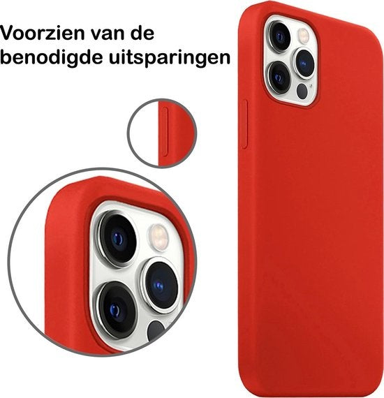 iPhone 12 Pro Max Hoesje Siliconen - Rood