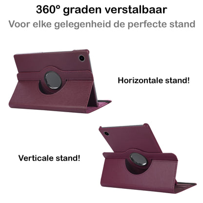 Samsung Galaxy Tab A8 Trifold Bookcase Hoes 360 Graden Draaibaar - Paars