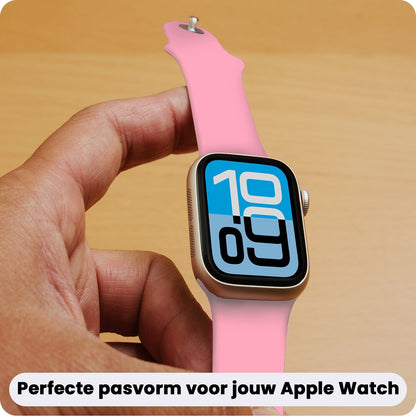 Apple Watch 1, 2, 3, 4, 5, 6, 7, 8, 9, SE - 38/40/41 mm Bandje Siliconen met verstelbare polsband - Roze