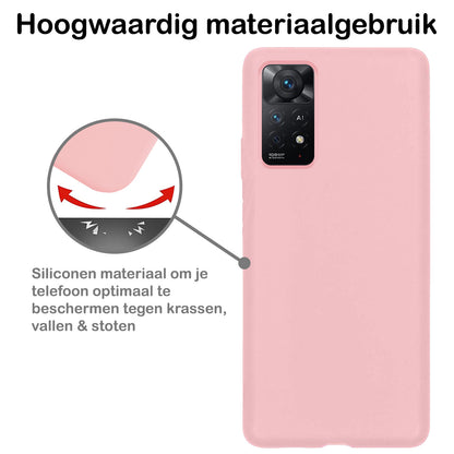 Xiaomi Redmi Note 11s Hoesje Siliconen Backcover Lichtgewicht - Lichtroze