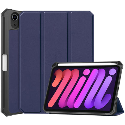 iPad Mini 6 Trifold Bookcase Hoes met Penhouder voor Apple Pen - Donkerblauw