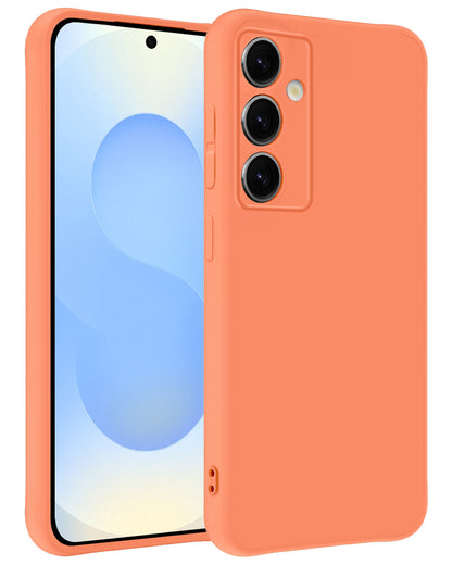 Samsung S25 Hoesje Siliconen Backcover Lichtgewicht - Perzik