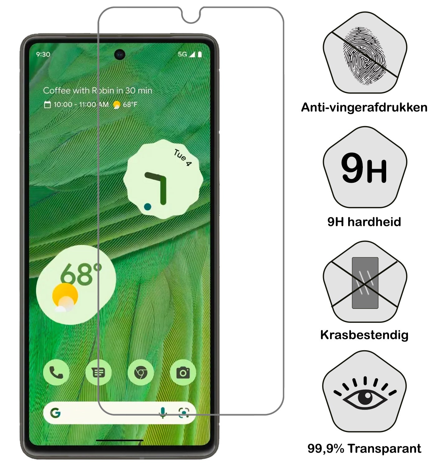 Google Pixel 7A Screenprotector Tempered Glass