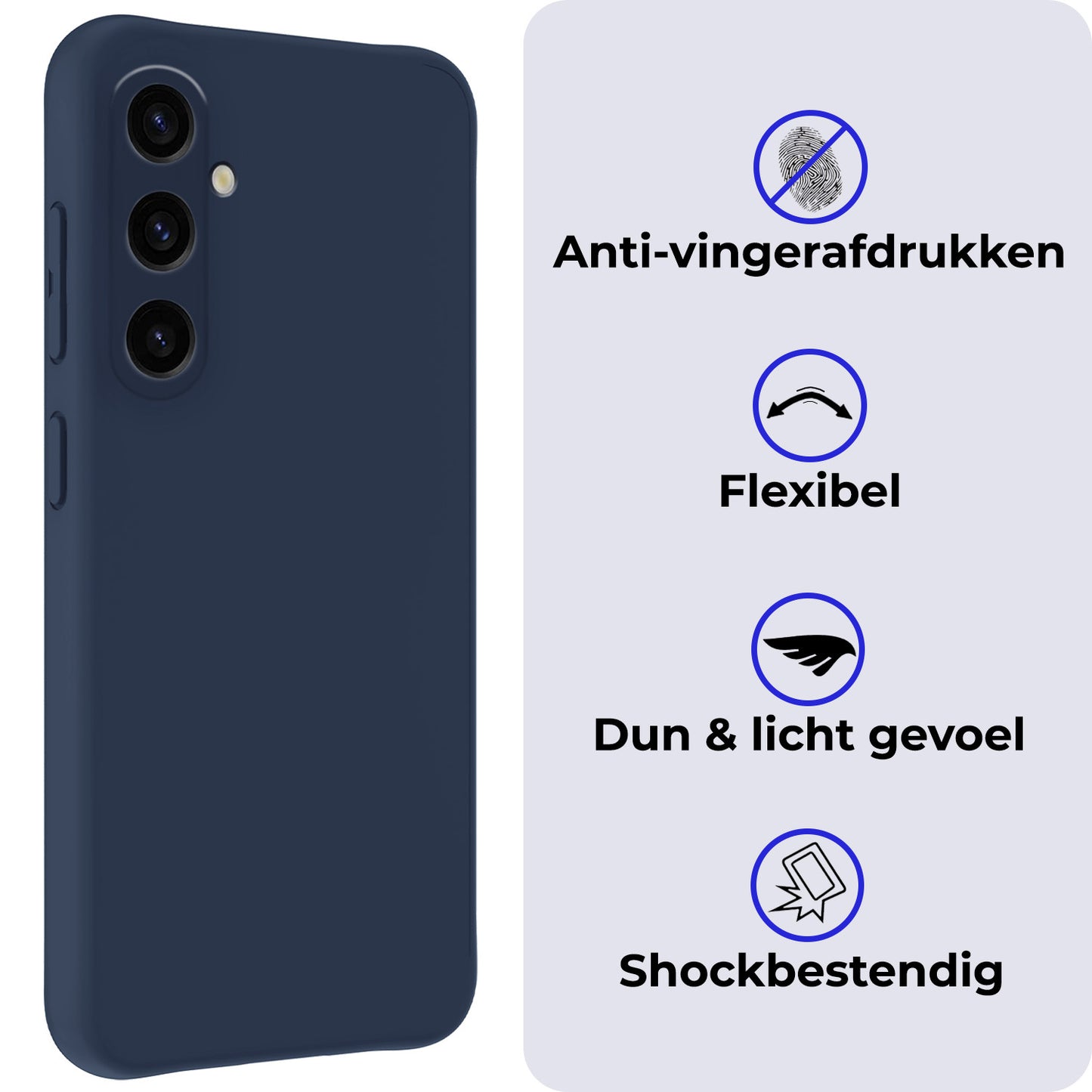 Samsung A35 Hoesje Siliconen - Donkerblauw