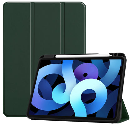 iPad Air 2022 Trifold Bookcase Hoes met Penhouder voor Apple Pen - Donkergroen