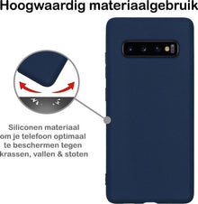 Samsung S10 Hoesje Siliconen Backcover Lichtgewicht - Donkerblauw