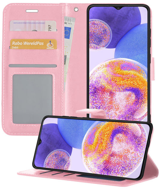 Samsung A23 Hoesje Book Case Kunstleer - Lichtroze