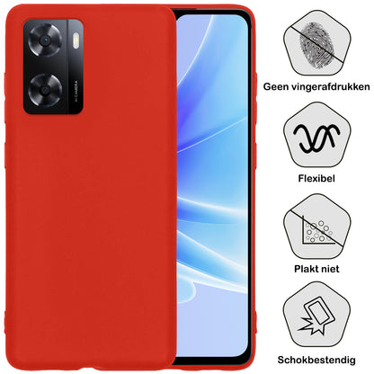 OPPO A57s Hoesje Siliconen Backcover Lichtgewicht - Rood