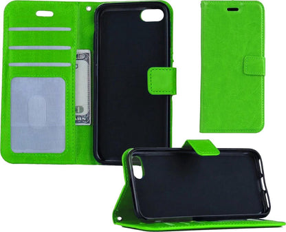 iPhone 7/8 Hoesje Bookcase Cover met Kaarthouder - Groen
