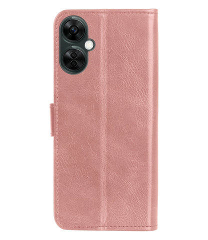 OnePlus Nord CE 3 Lite Hoesje Bookcase Cover met Kaarthouder - Rosé goud