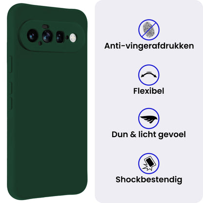 Google Pixel 11 Hoesje Siliconen Backcover Lichtgewicht - Donkergroen