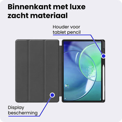 Lenovo Idea Tab Pro Gen 2 Trifold Bookcase Hoes met Penhouder Lenovo Pen - Zwart