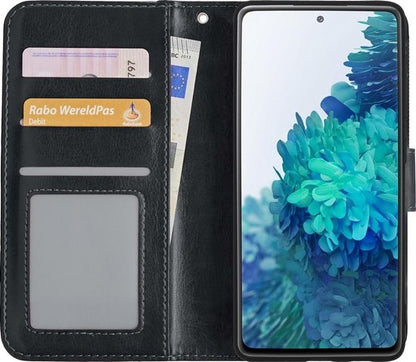 Samsung S20 FE Hoesje Bookcase Cover met Kaarthouder - Zwart