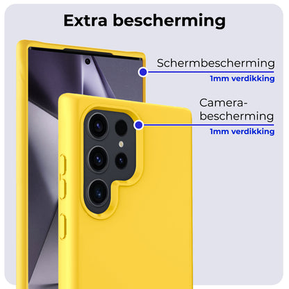 Samsung S24 Ultra Hoesje Siliconen Backcover Lichtgewicht - Geel
