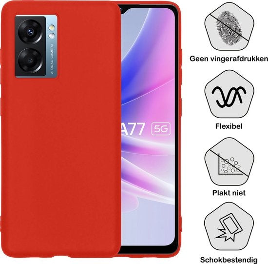 OPPO A77 Hoesje Siliconen - Rood