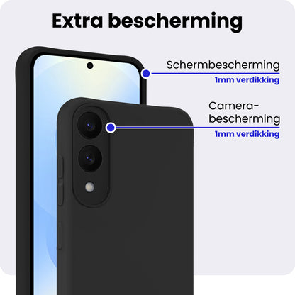 Samsung S25 Edge Hoesje Siliconen Backcover Lichtgewicht - Zwart