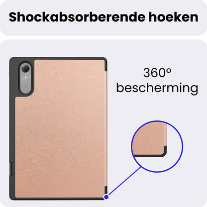 Lenovo Idea Tab Pro Gen 2 Trifold Bookcase Hoes met Penhouder Lenovo Pen - Rosé goud