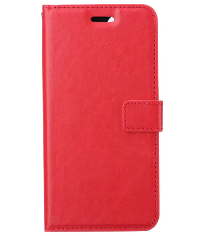 Samsung S22 Ultra Hoesje Bookcase Cover met Kaarthouder - Rood