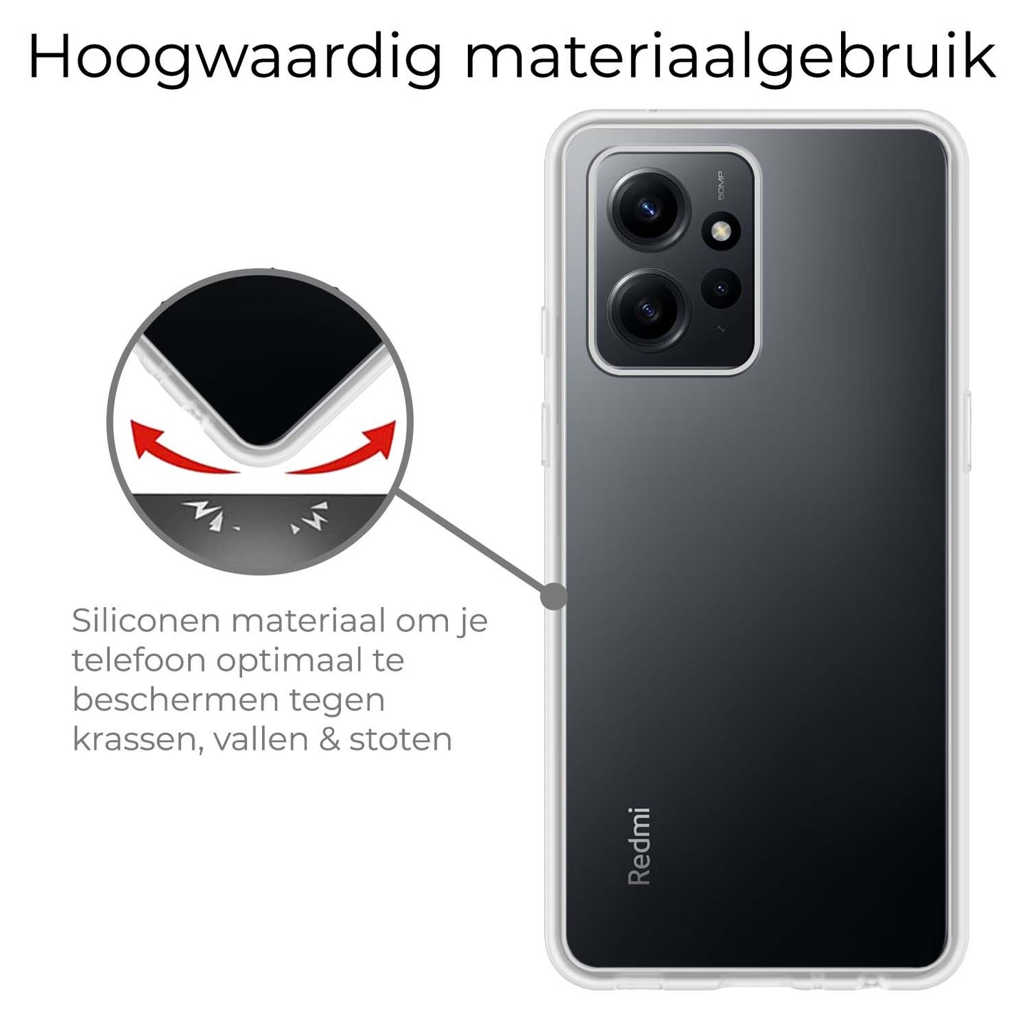 Xiaomi Redmi Note 12 5G Hoesje Siliconen - Transparant