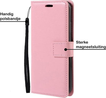 iPhone 12 Pro Max Hoesje Bookcase Cover met Kaarthouder - Lichtroze