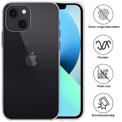 iPhone 14 Hoesje Siliconen Backcover Lichtgewicht - Transparant