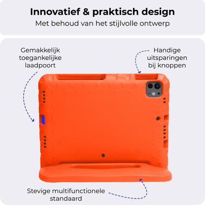 iPad Pro 2024 (11 inch) Hoesje Kids Cover Bumper - Oranje