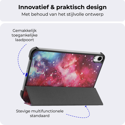 iPad Mini 7 Trifold Bookcase Hoes - Galaxy