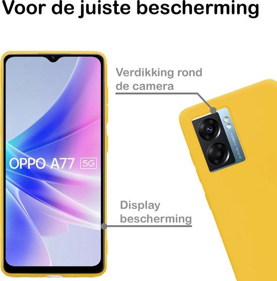 OPPO A77 Hoesje Siliconen - Geel