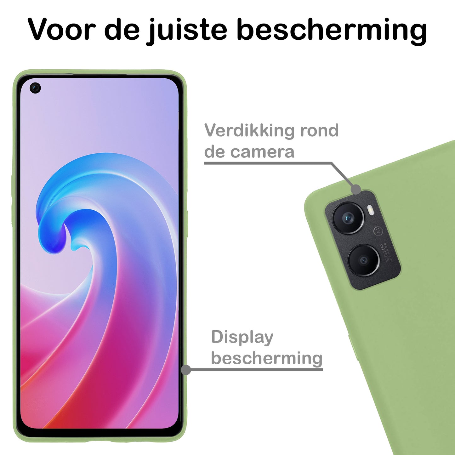 OPPO A96 Hoesje Siliconen - Groen