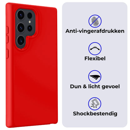 Samsung S24 Ultra Hoesje Siliconen Backcover Lichtgewicht - Rood