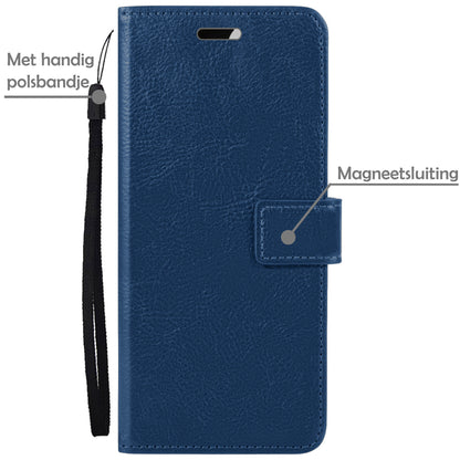 Samsung S21 Hoesje Bookcase Cover met Kaarthouder - Donkerblauw