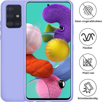 Samsung A51 Hoesje Siliconen Backcover Lichtgewicht - Lila