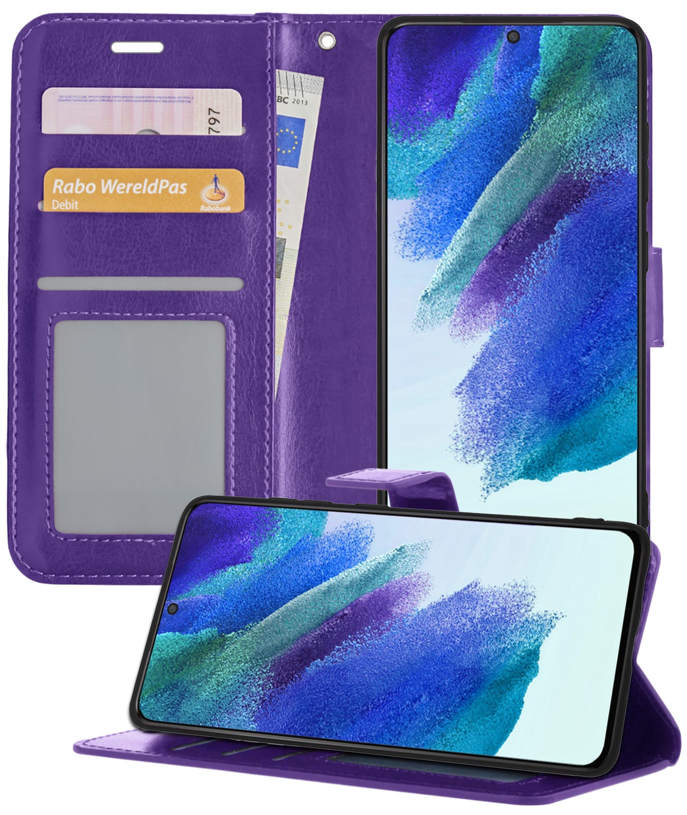 Samsung S21 FE Hoesje Book Case Kunstleer - Paars