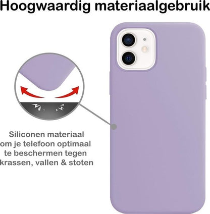 iPhone 12 Mini Hoesje Siliconen Backcover Lichtgewicht - Lila