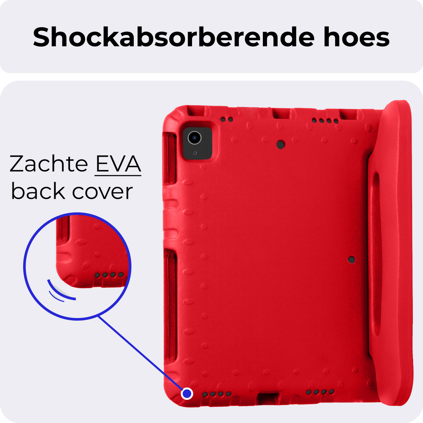 iPad Air 2024 (11 inch) Hoesje Kids Cover Bumper - Rood