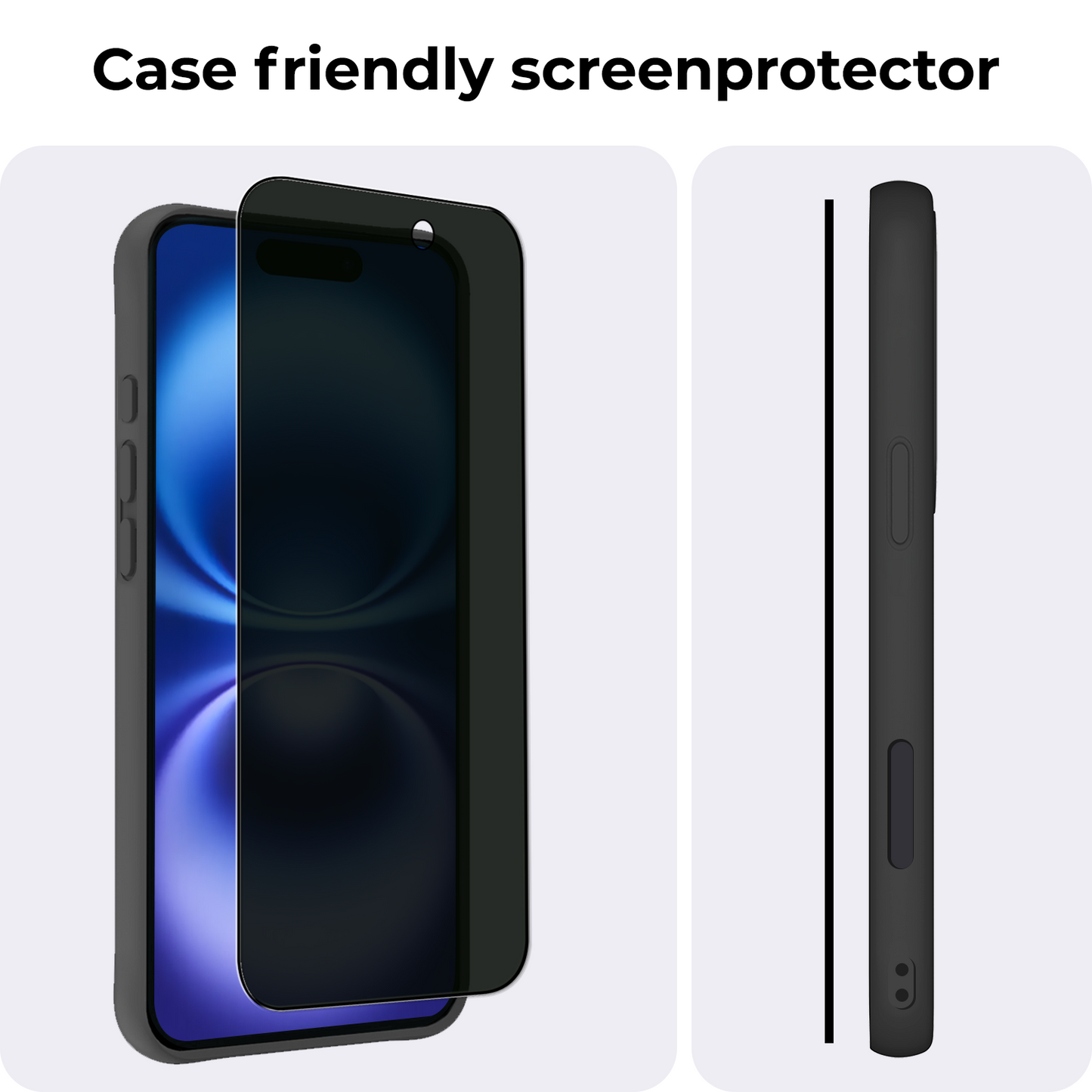 iPhone 16 Screenprotector Privacy Tempered Glass