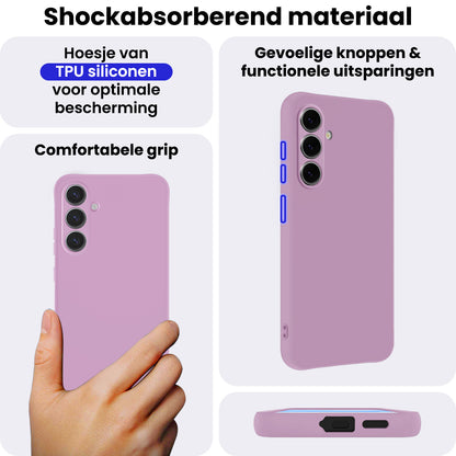 Samsung S25 FE Hoesje Siliconen Backcover Lichtgewicht - Lila