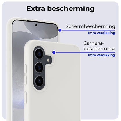 Samsung S24 Hoesje Siliconen Backcover Lichtgewicht - Wit