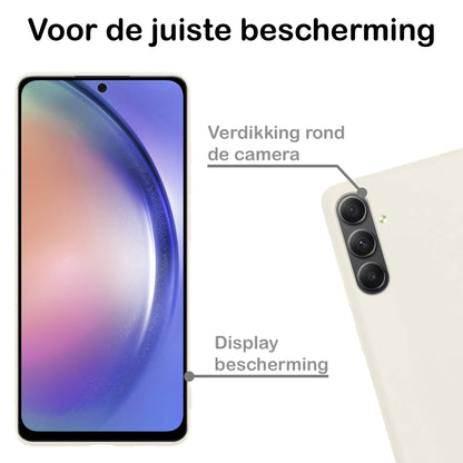 Samsung A54 Hoesje Siliconen Backcover Lichtgewicht - Wit