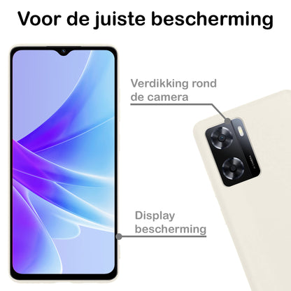 OPPO A57s Hoesje Siliconen Backcover Lichtgewicht - Wit