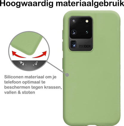 Samsung S20 Ultra Hoesje Siliconen Backcover Lichtgewicht - Groen