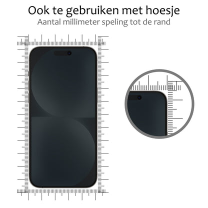 iPhone 15 Pro Screenprotector Gehard Glas - Privacy