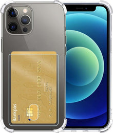 iPhone 12 Pro Hoesje Kaarthouder Backcover Shockproof - Transparant