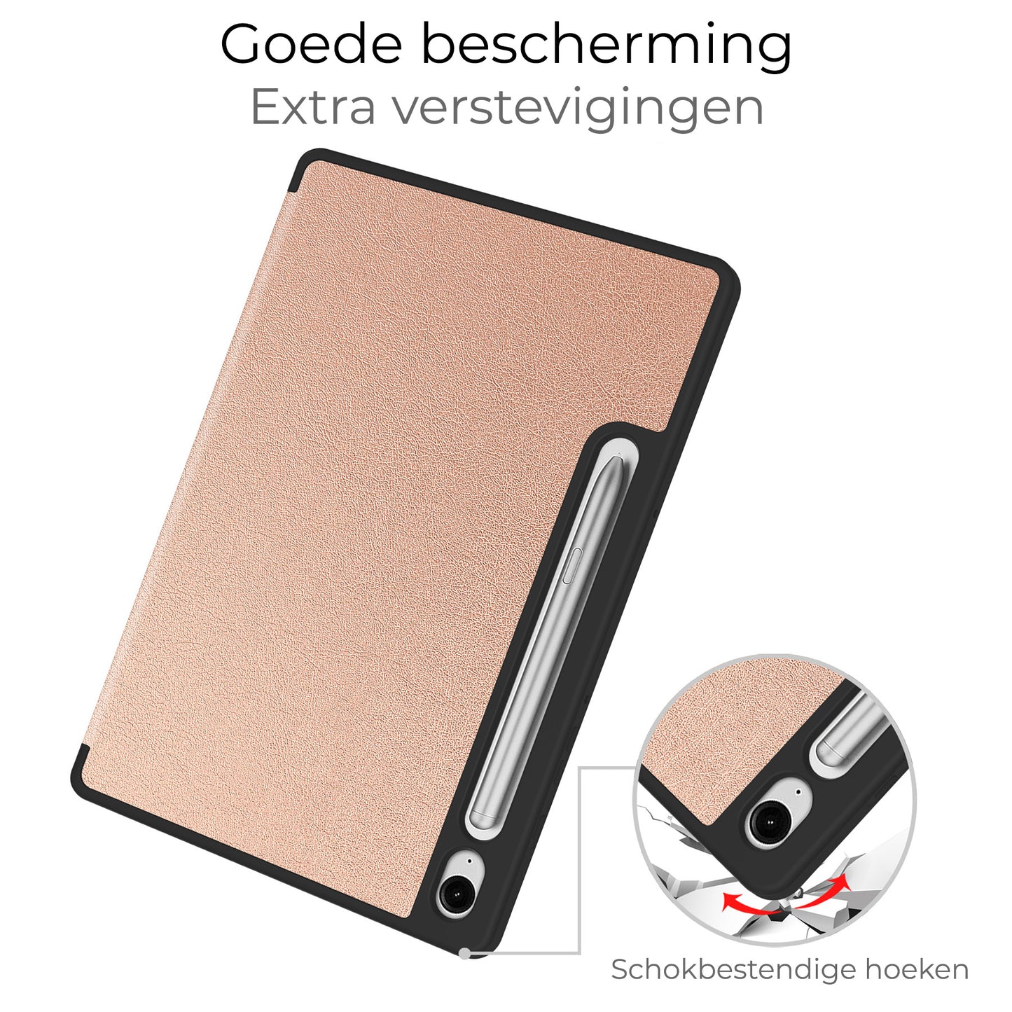 Samsung Galaxy Tab S9 FE Tablethoes Smcpen Met Screenprotector - Rosðð goud