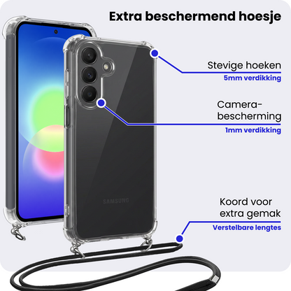 Samsung A27 Hoesje met Koord Backcover Shockproof - Transparant
