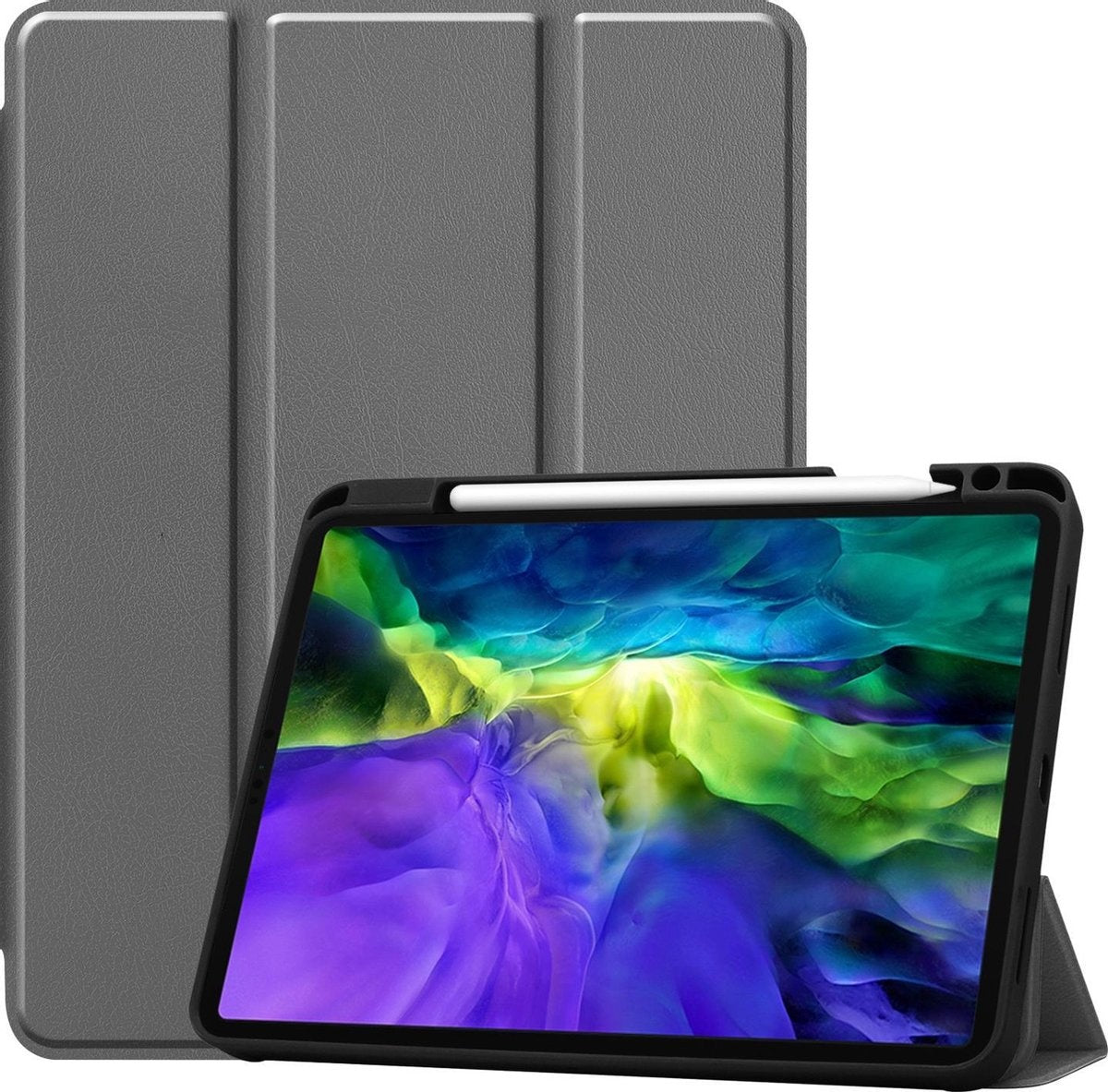 iPad Pro 2020 (11 inch) Hoesje Book Case Met Apple Pencil Uitsparing - Grijs