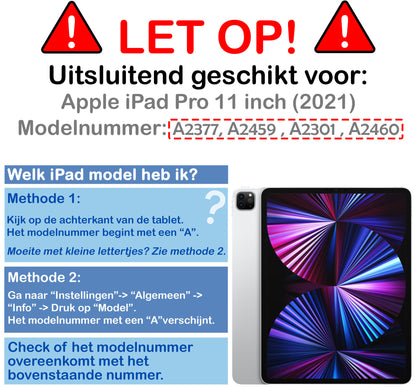 iPad Pro 2021 (11 inch) Toetsenbord Hoes met Uitneembaar toetsenbord - Zwart