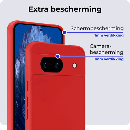 Google Pixel 8a Hoesje Siliconen Backcover Lichtgewicht - Rood