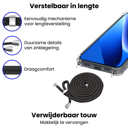 Google Pixel 10a Hoesje met Koord Backcover Shockproof - Transparant