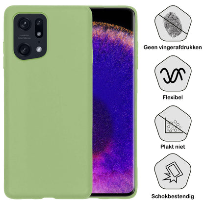 OPPO Find X5 Pro Hoesje Siliconen - Groen